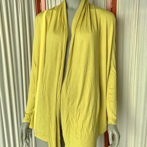 Ellen Tracy Chartreuse Lightweight Open Cardigan Size Small